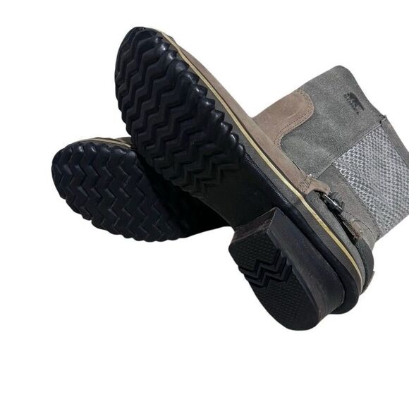 Sorel Brown Slim Shortie Boot Women Sz 9 Gray Waterproof Rubber Leather - Picture 9 of 10